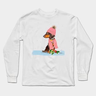 Warm & Cosy Christmas Dachshund Long Sleeve T-Shirt